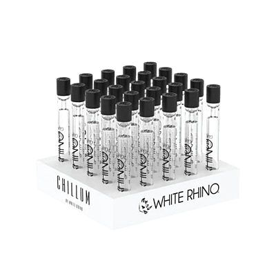 White Rhino Chillum w/ Silicone Cap (25ct)