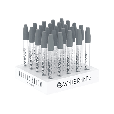White Rhino Quartz V1 Dab Straw w/ Silicone Cap (25ct)